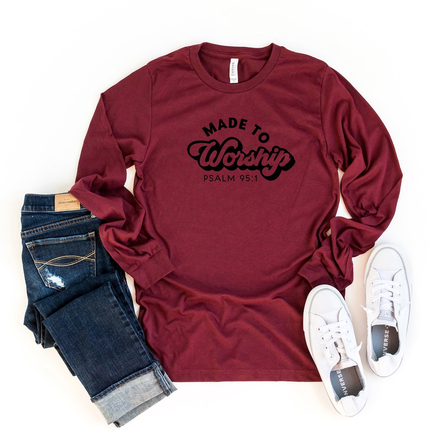 Retro Made To Worship | Long Sleeve Crew Neck