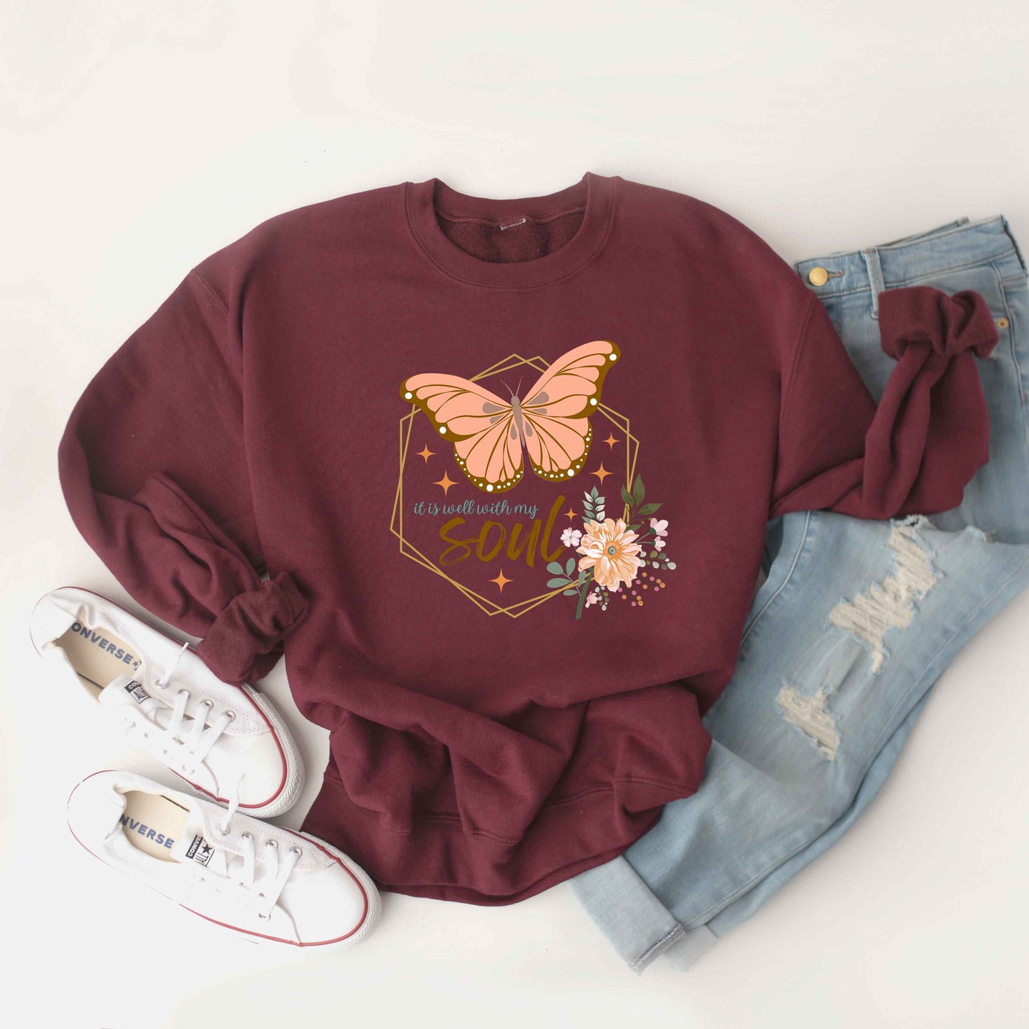 It Is Well Butterfly | Sweatshirt