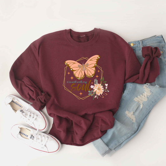 It Is Well Butterfly | Sweatshirt