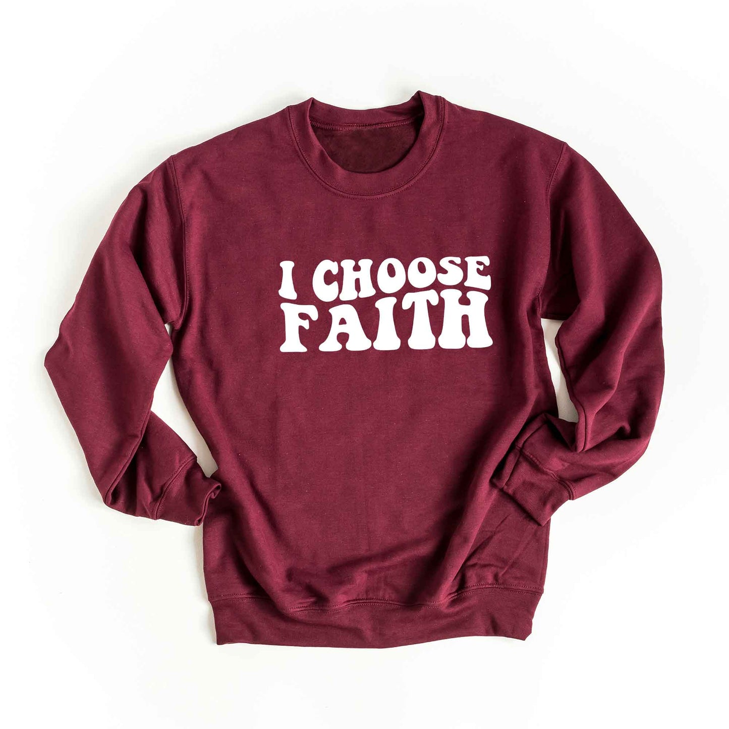 Retro I Choose Faith Wavy | Sweatshirt