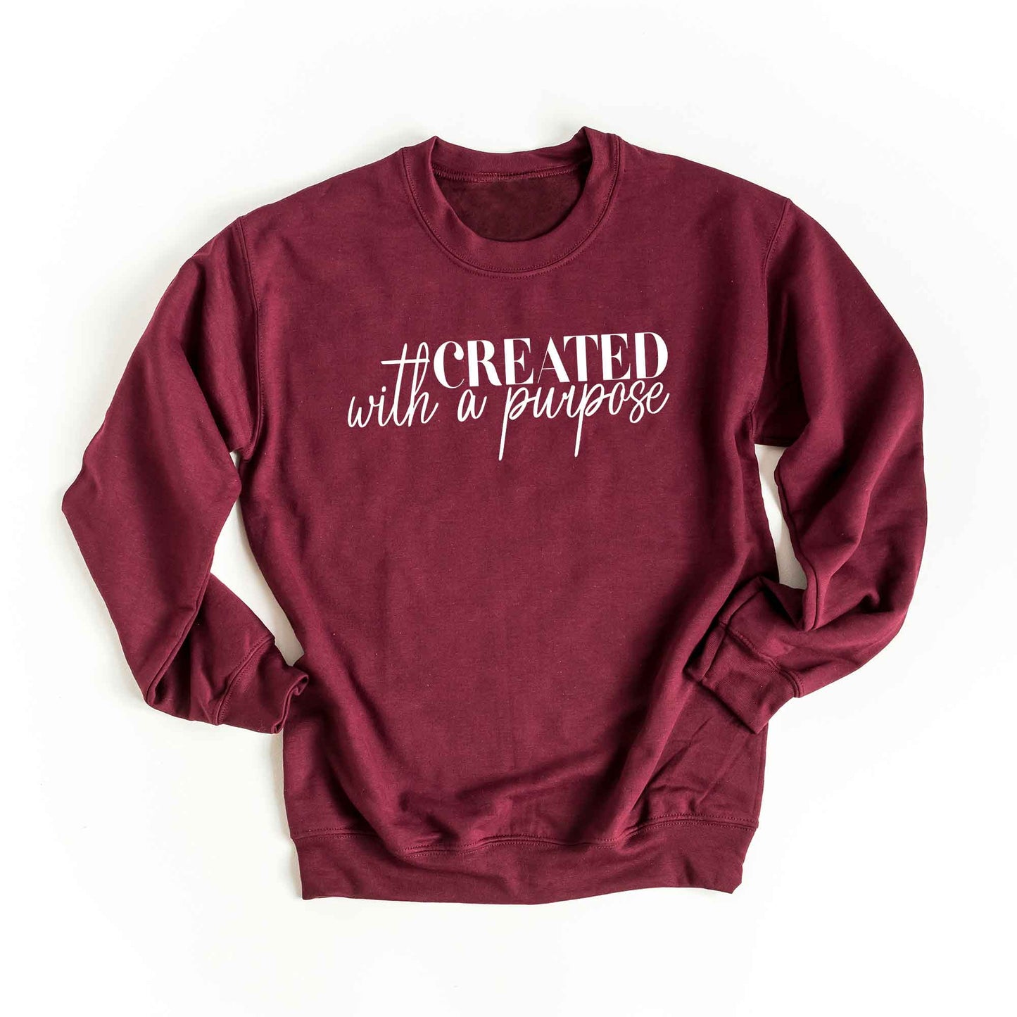 Created With Purpose Cursive | Sweatshirt