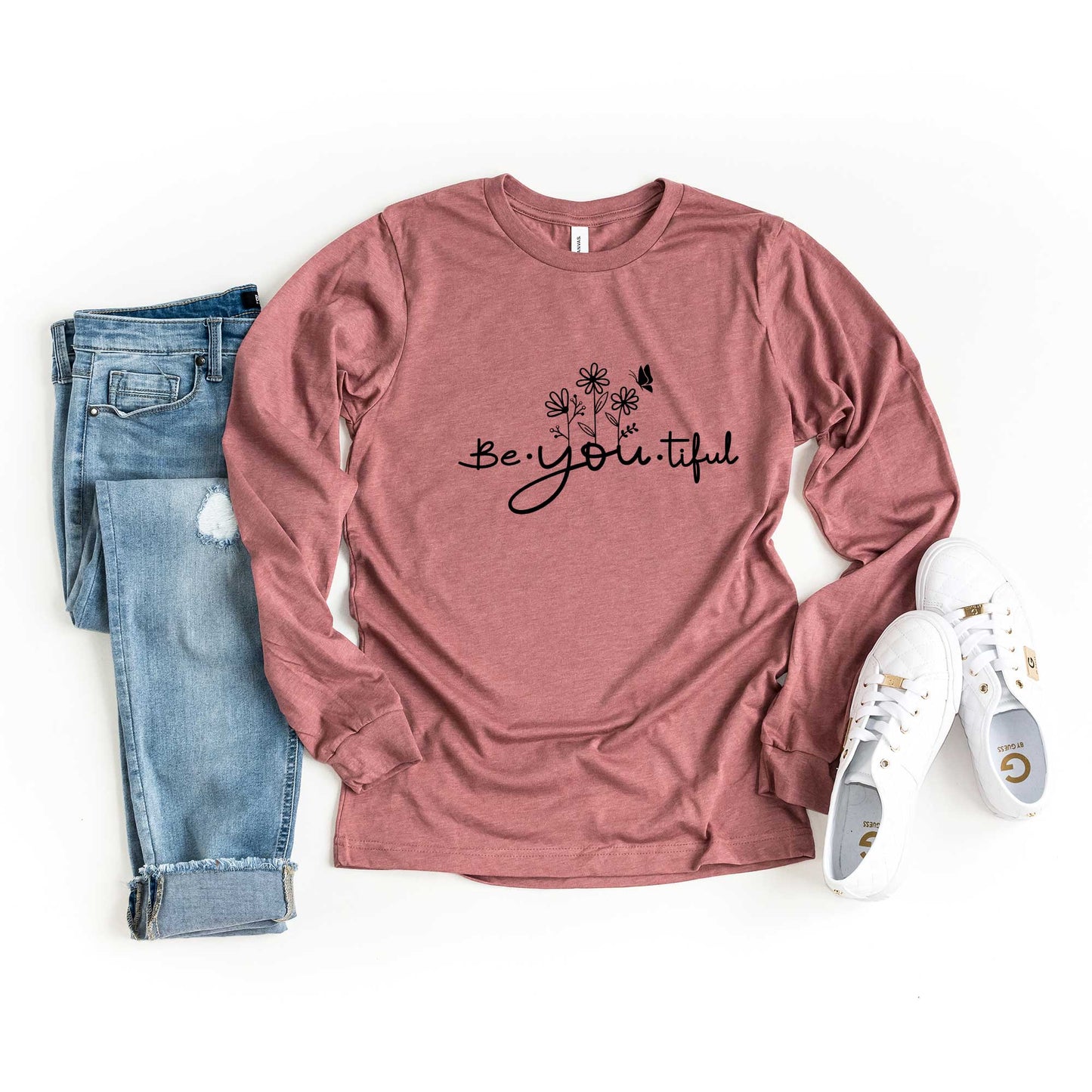 Be_You_Tiful Flowers | Long Sleeve Crew Neck