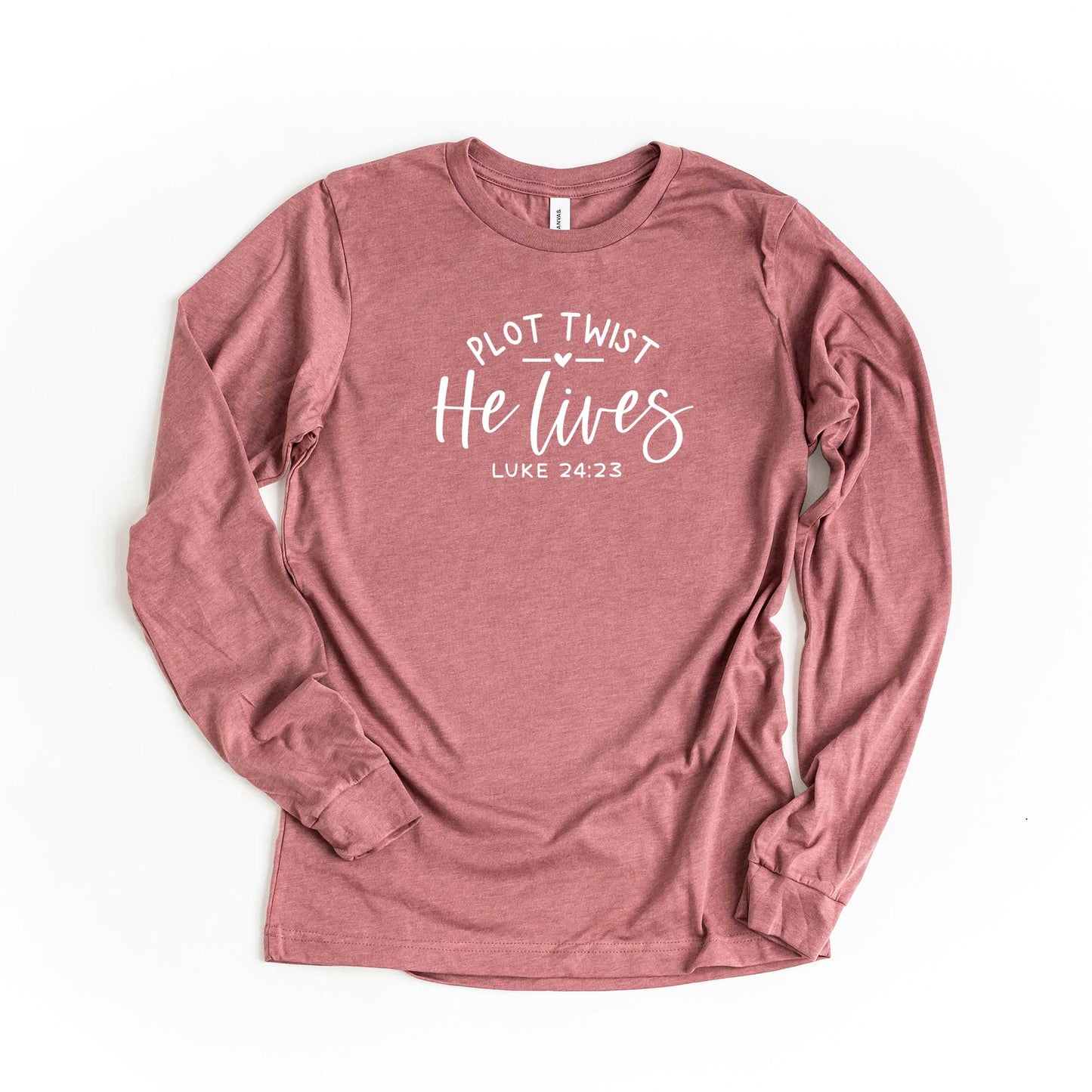 Plot Twist He Lives Heart | Long Sleeve Crew Neck