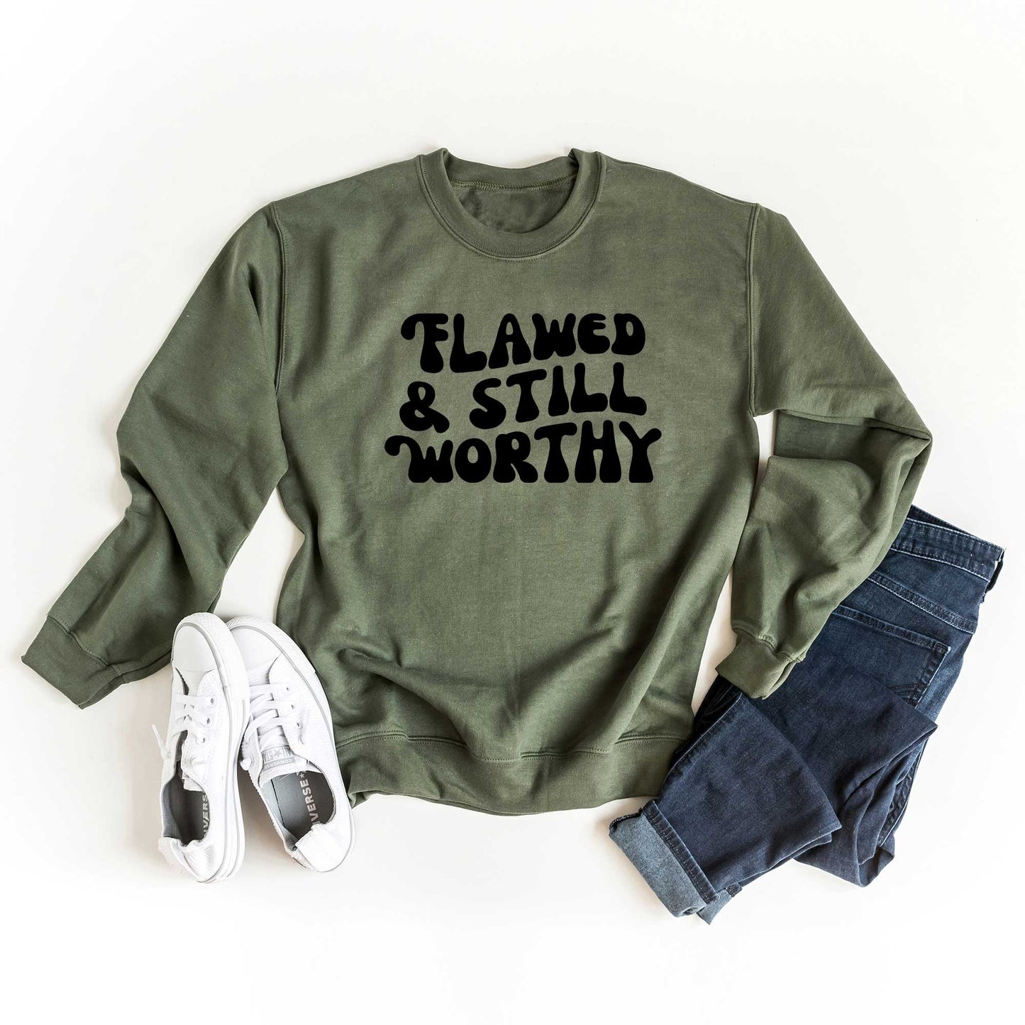 Retro Flawed And Still Worthy | Sweatshirt