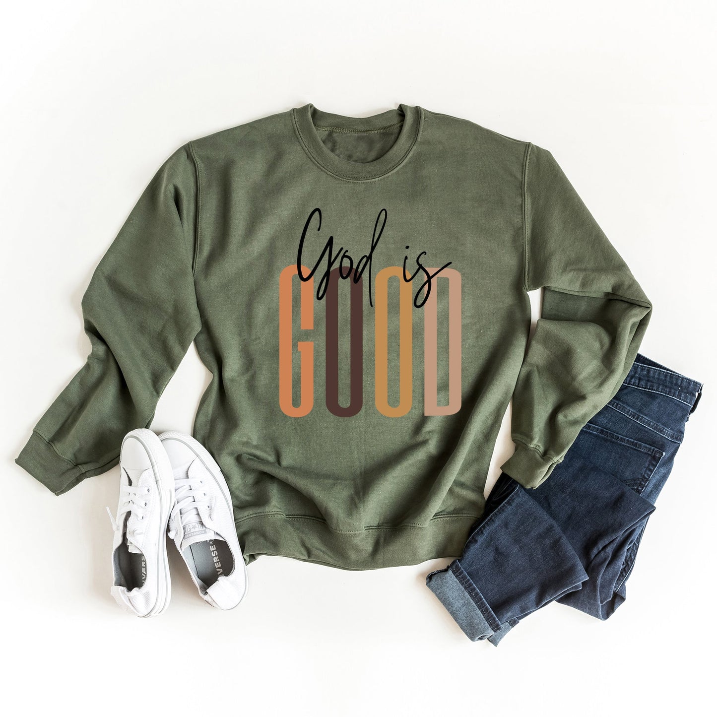 God Is Good Cursive | Sweatshirt