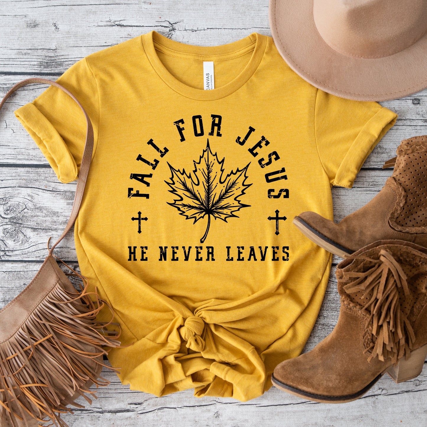 Fall For Jesus Leaf | Short Sleeve Crew Neck