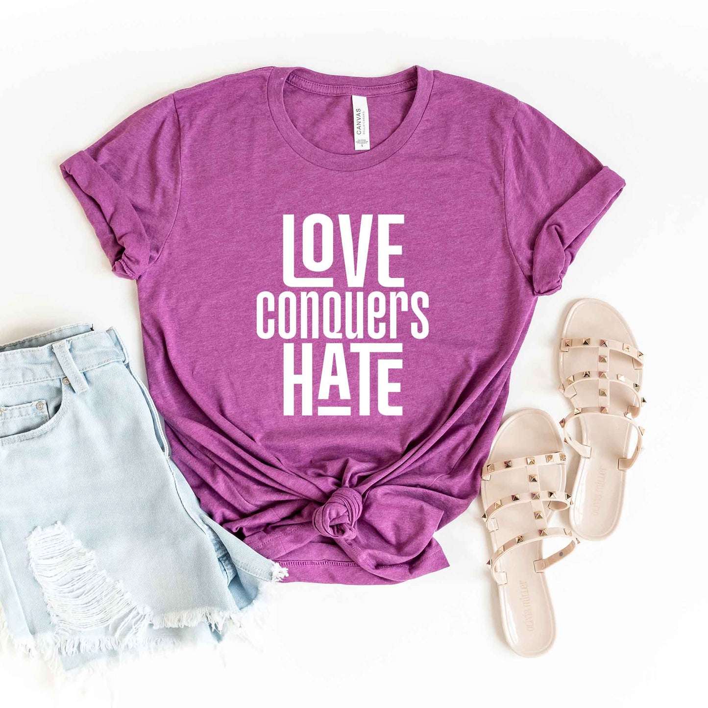 Love Conquers Hate | Short Sleeve Crew Neck