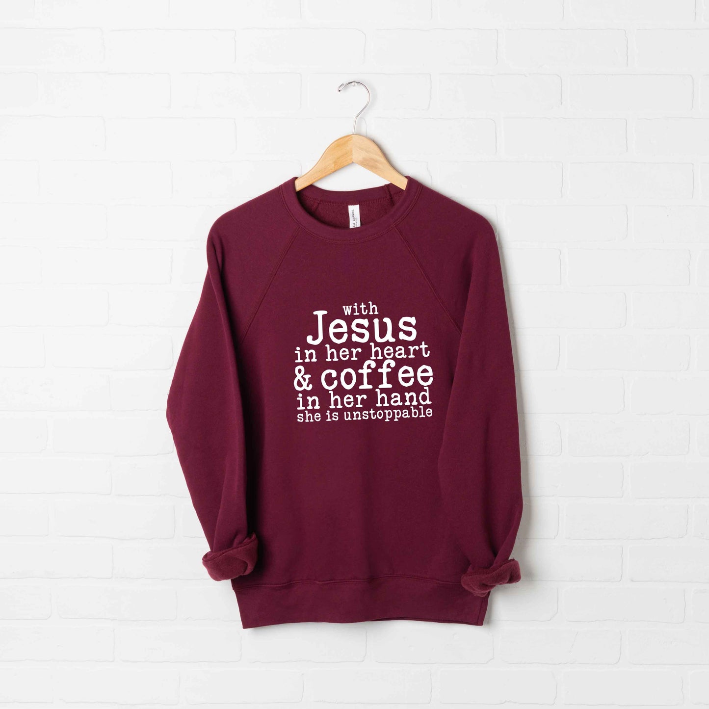 Jesus In Her Heart | Bella Canvas Premium Sweatshirt