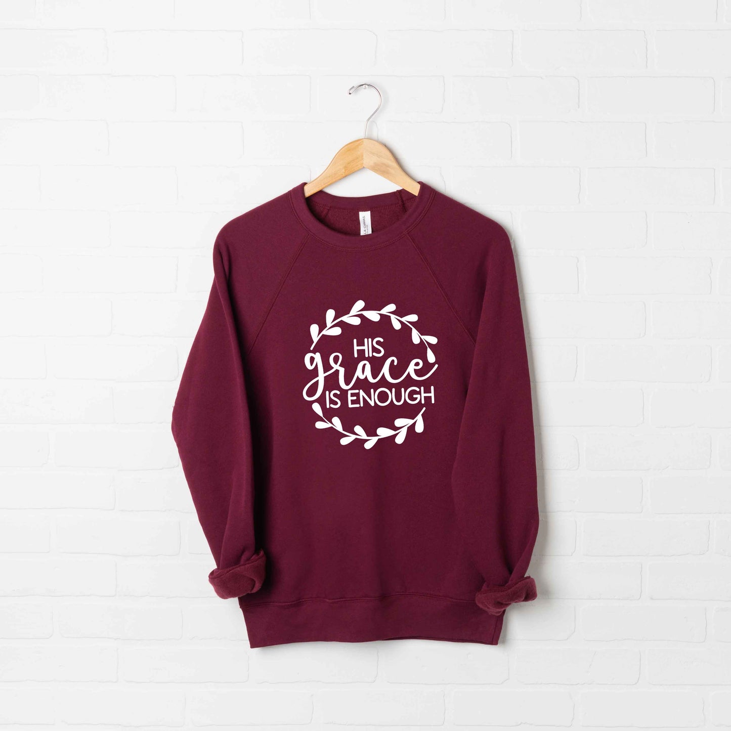 His Grace Is Enough | Bella Canvas Premium Sweatshirt