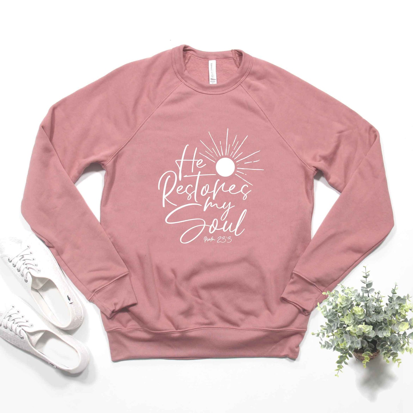 He Restores My Soul | Bella Canvas Premium Sweatshirt