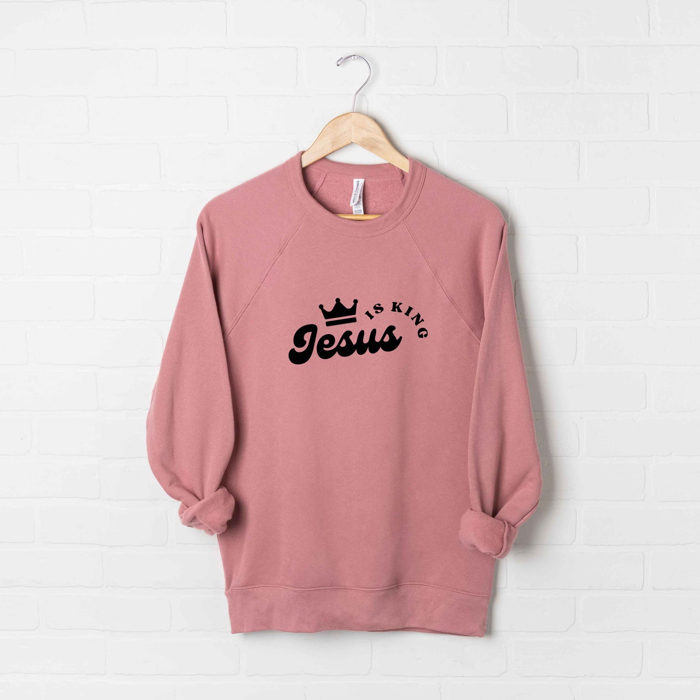 Jesus Is King Crown | Bella Canvas Premium Sweatshirt