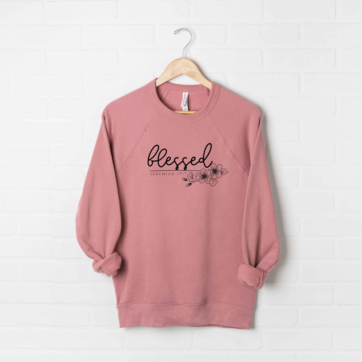 Blessed Scripture Floral | Bella Canvas Premium Sweatshirt