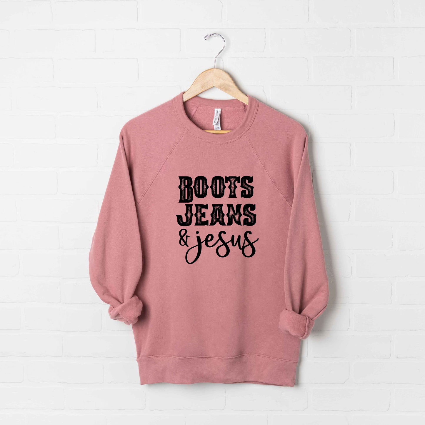 Boots Jeans and Jesus | Bella Canvas Premium Sweatshirt