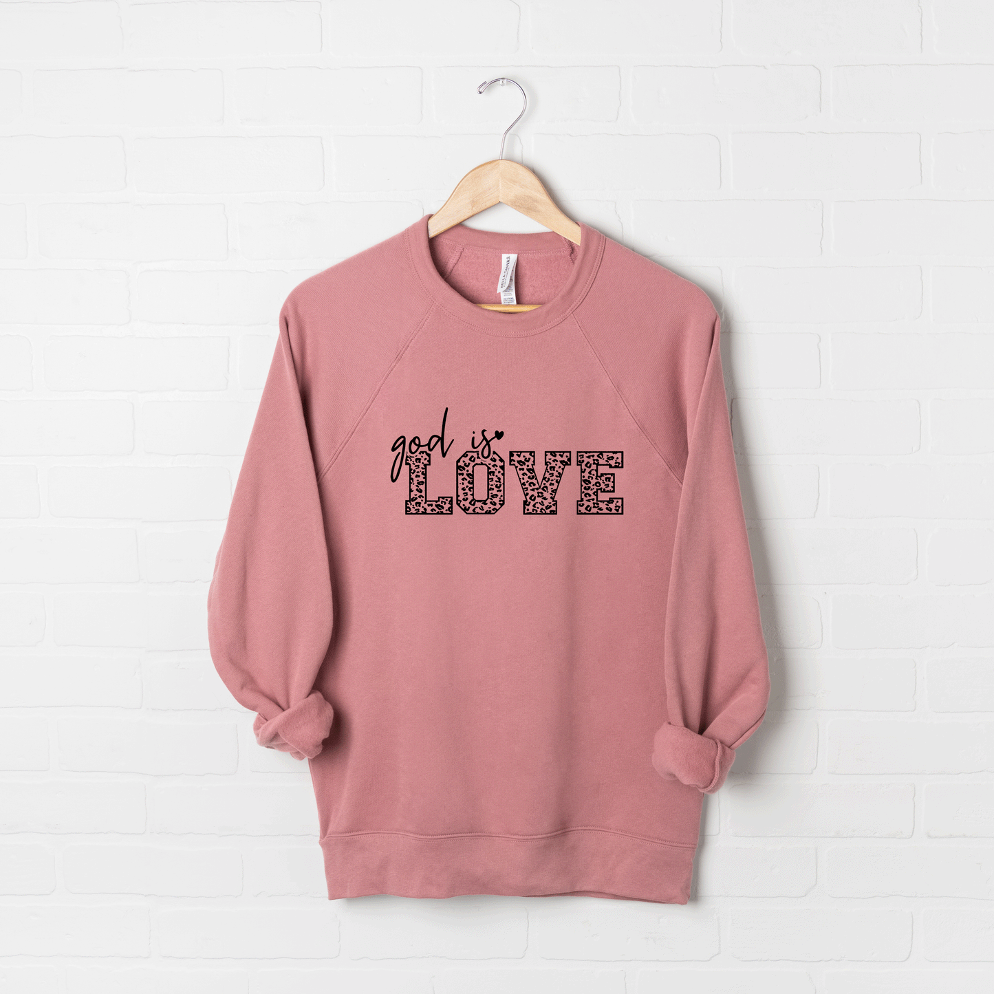 God Is Love Leopard | Bella Canvas Premium Sweatshirt