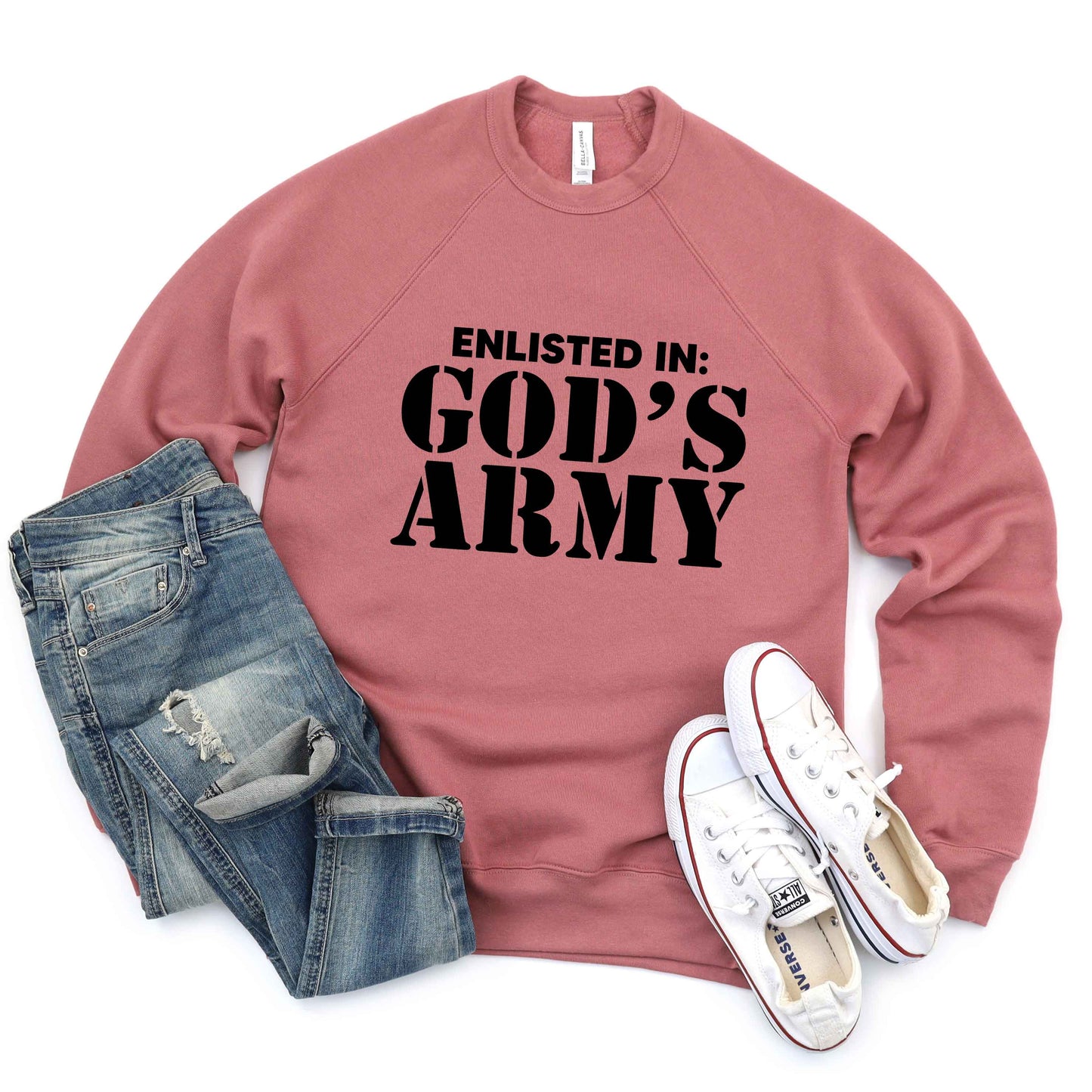 Enlist In God's Army | Bella Canvas Premium Sweatshirt