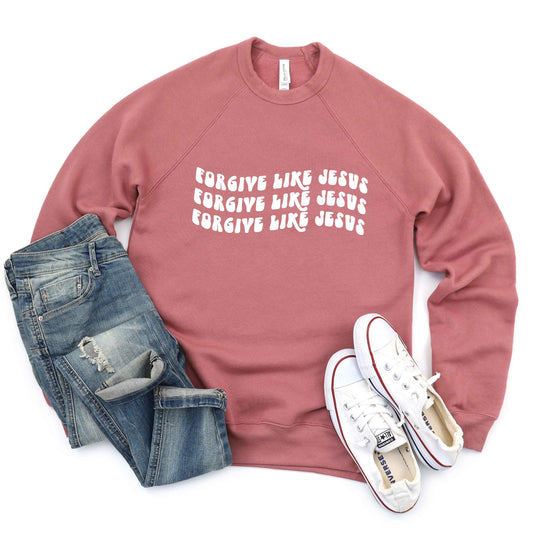 Forgive Like Jesus Stacked Wavy | Bella Canvas Premium Sweatshirt