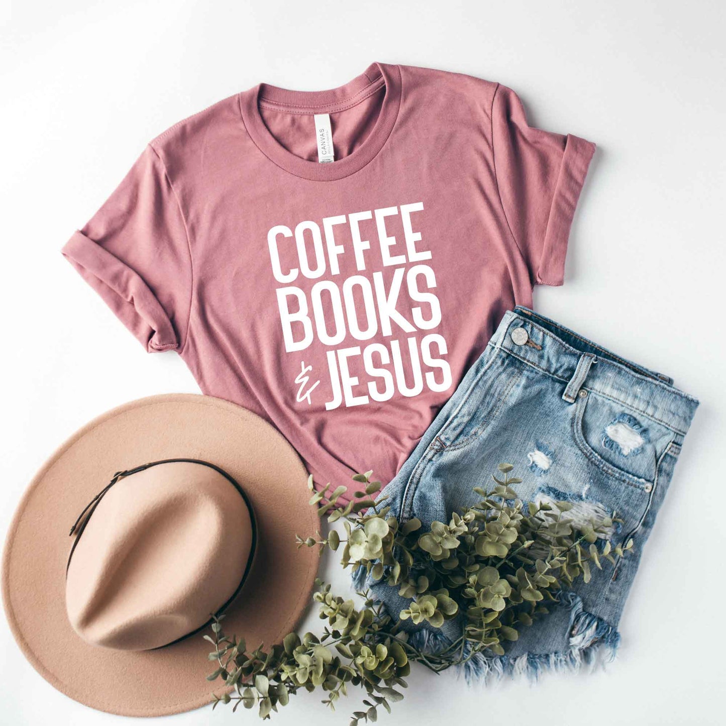 Coffee Books Jesus | Short Sleeve Crew Neck