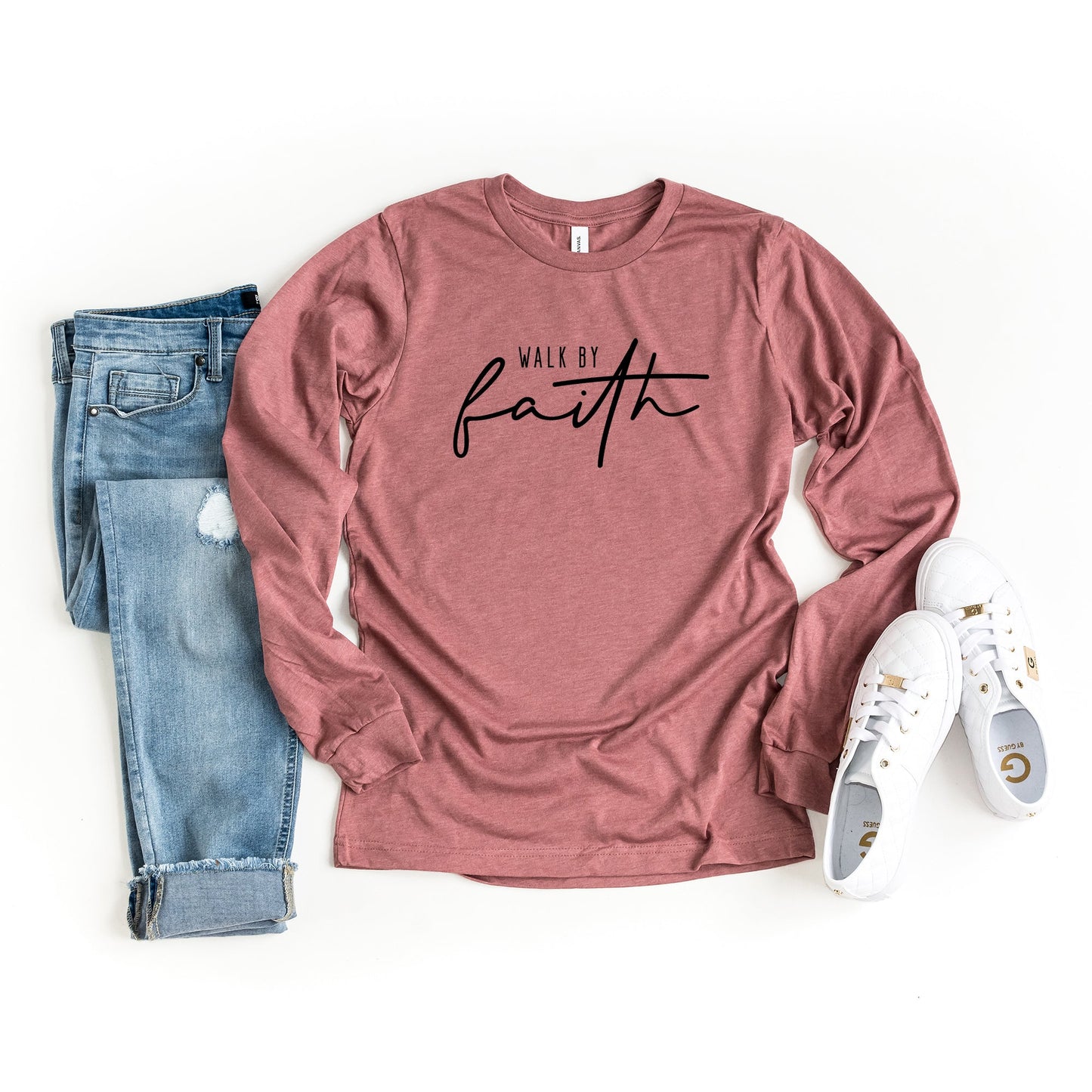 Walk By Faith Not Sight | Long Sleeve Crew Neck