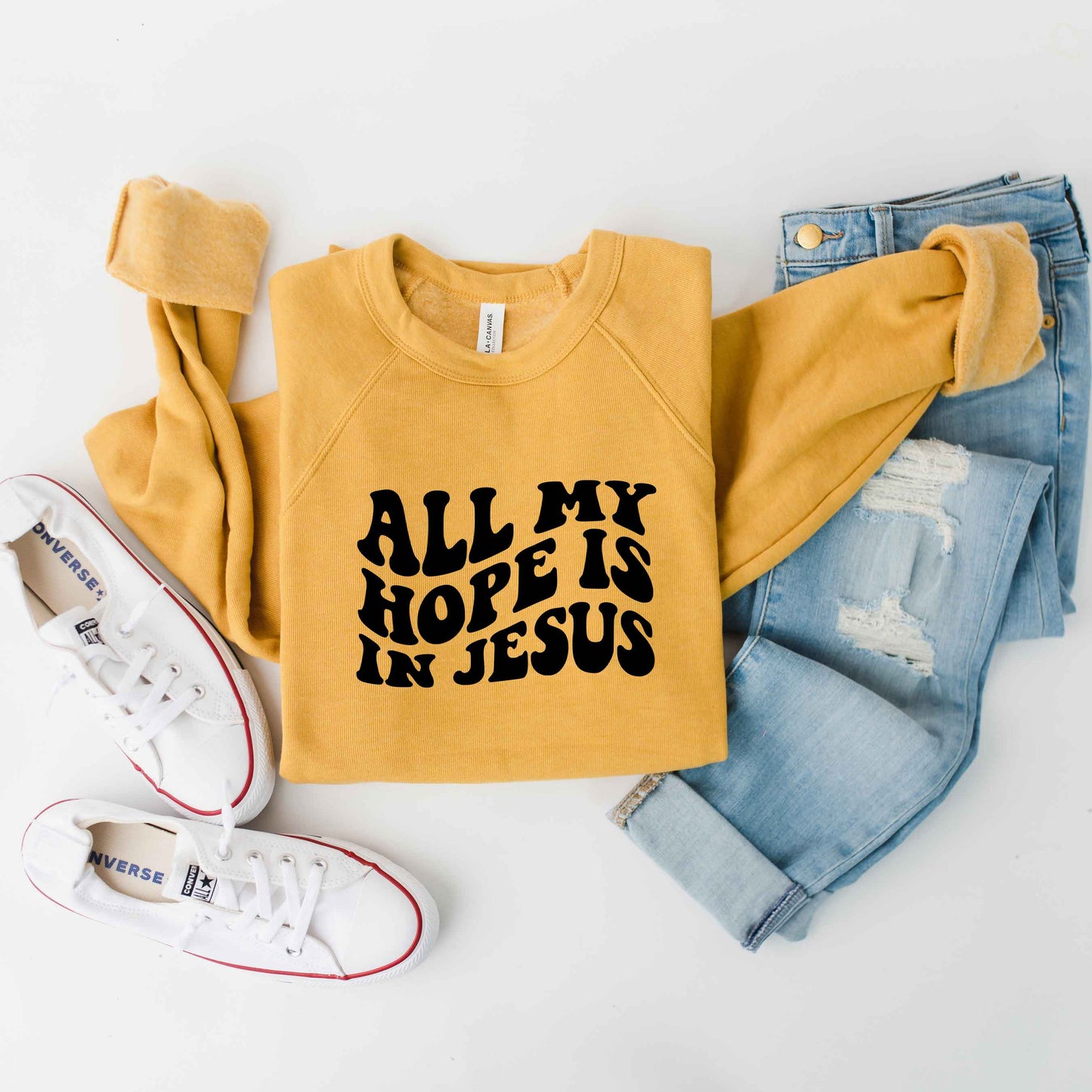 All My Hope Is In Jesus Wavy | Bella Canvas Premium Sweatshirt