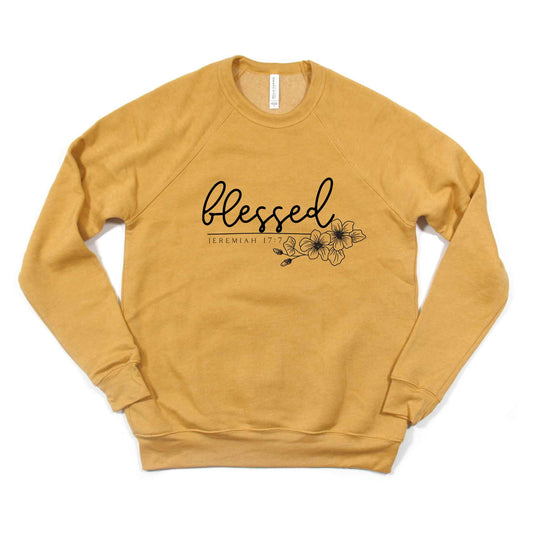 Blessed Scripture Floral | Bella Canvas Premium Sweatshirt