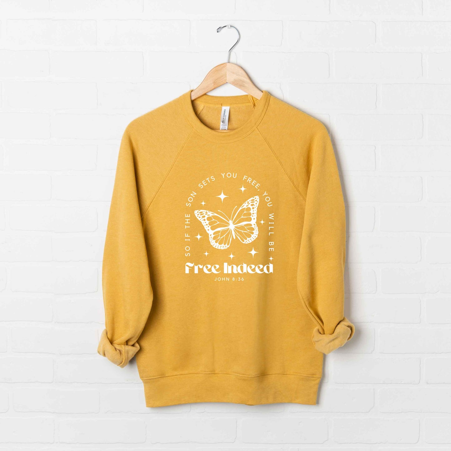 Free Indeed Butterfly | Bella Canvas Premium Sweatshirt