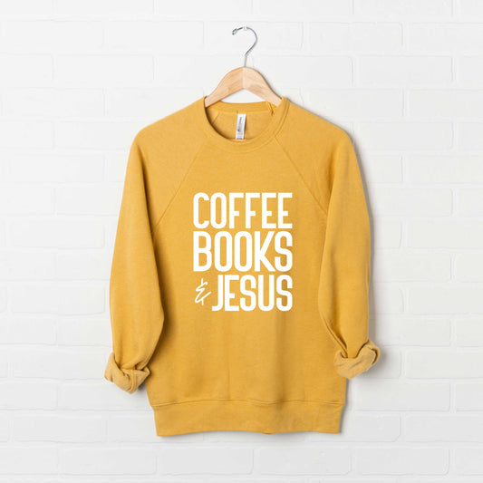 Coffee Books Jesus | Bella Canvas Premium Sweatshirt