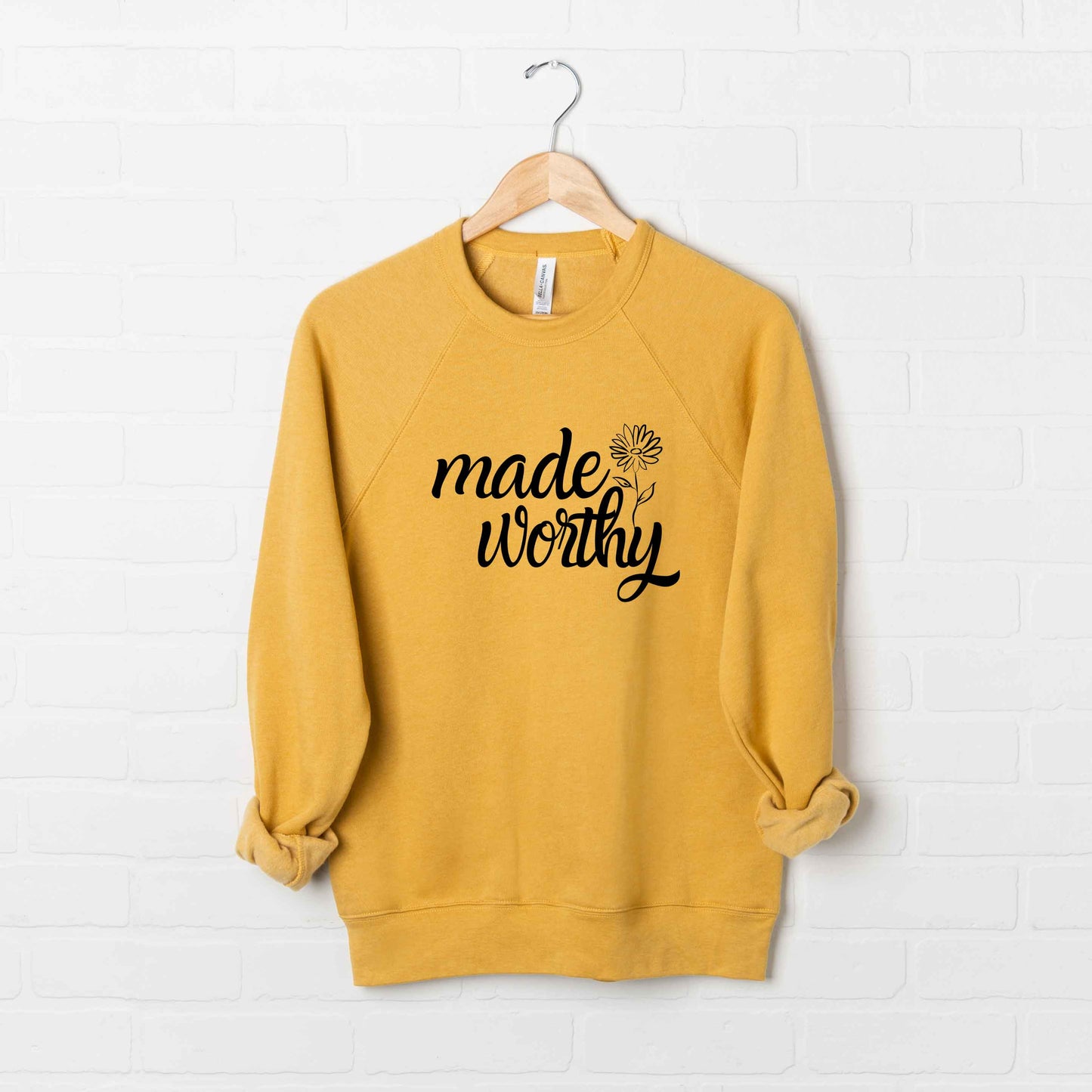 Made Worthy Flower | Bella Canvas Premium Sweatshirt