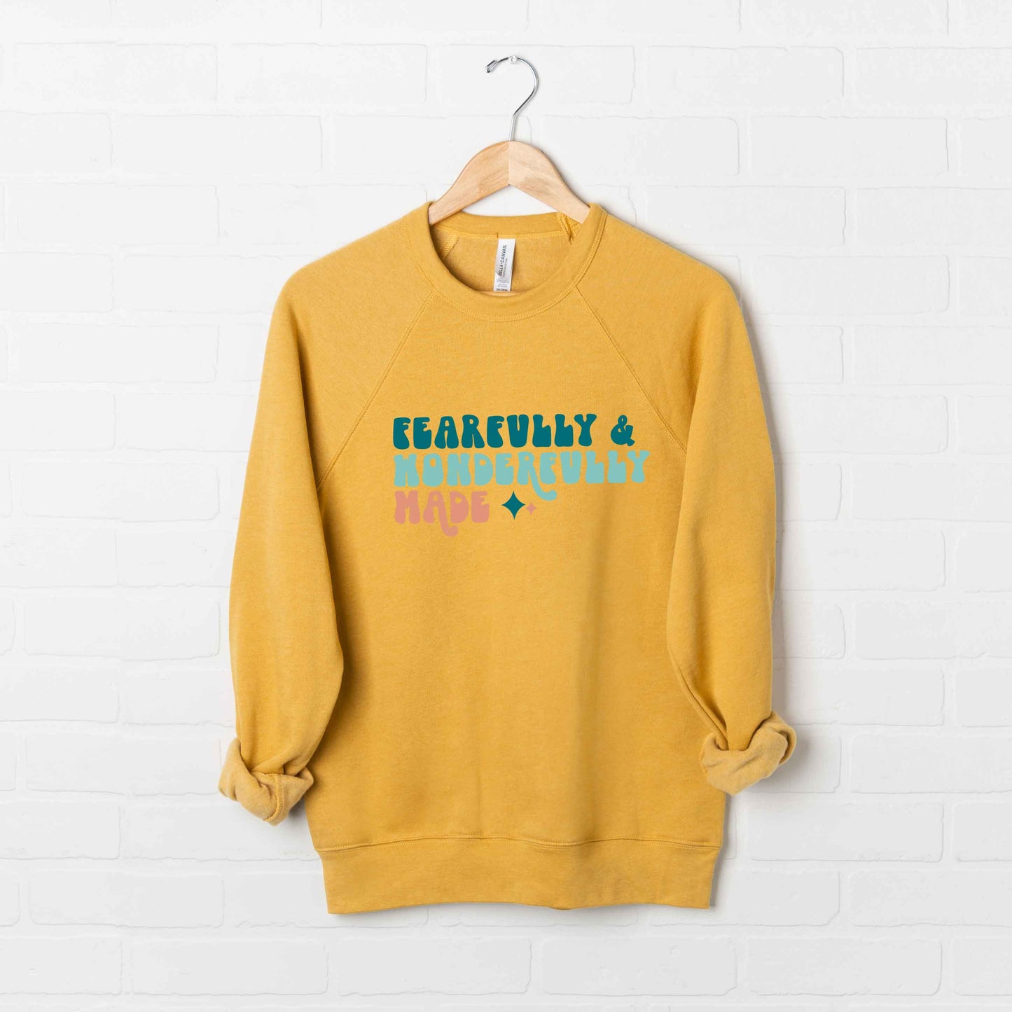 Fearfully And Wonderfully Made Colorful | Bella Canvas Premium Sweatshirt