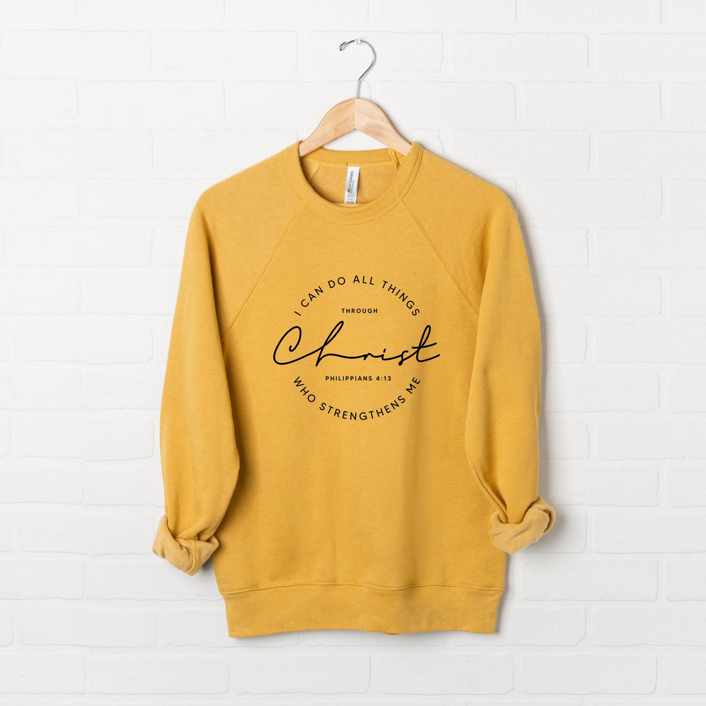 I Can Do All Things Through Christ Circle | Bella Canvas Premium Sweatshirt