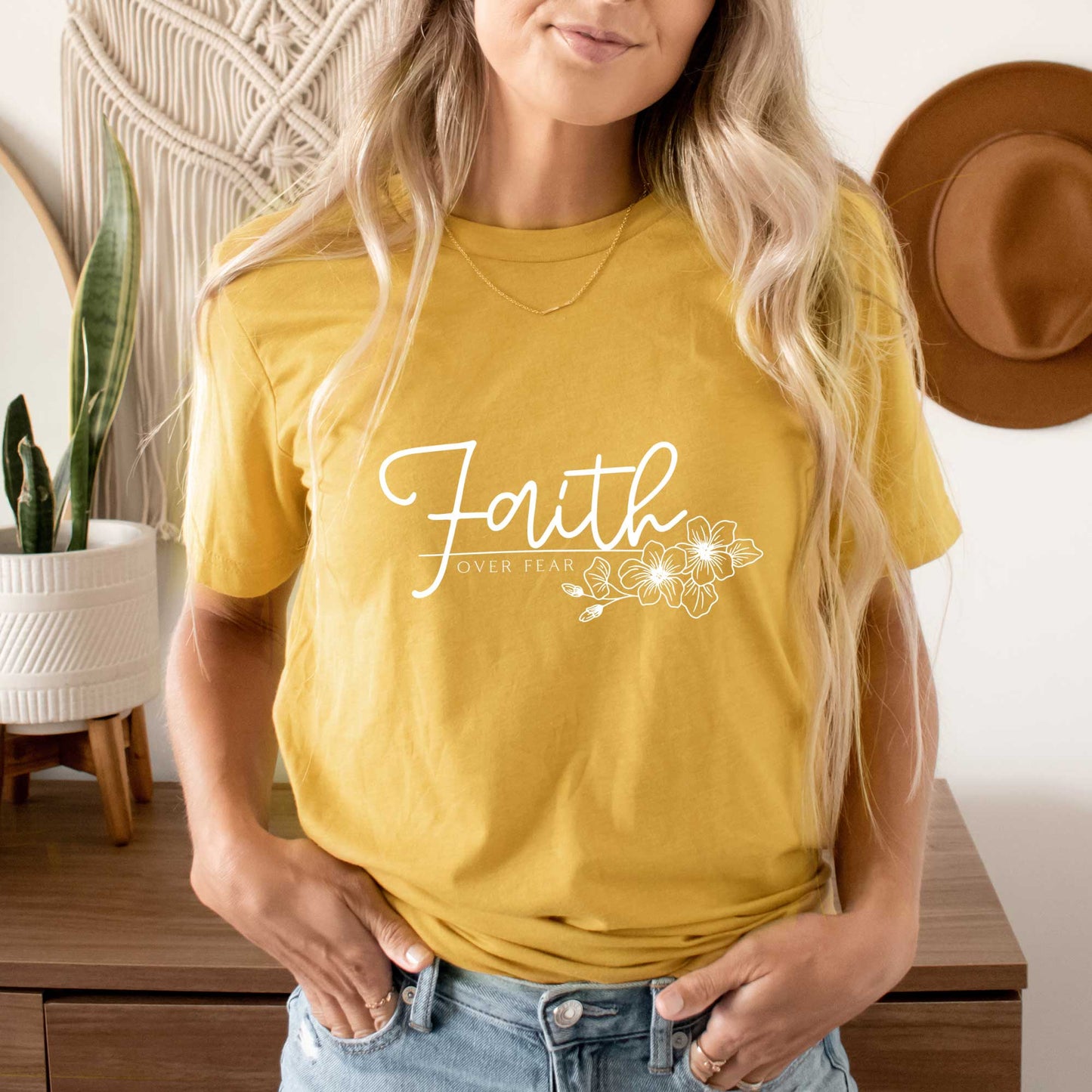 Faith Over Fear Floral | Short Sleeve Crew Neck