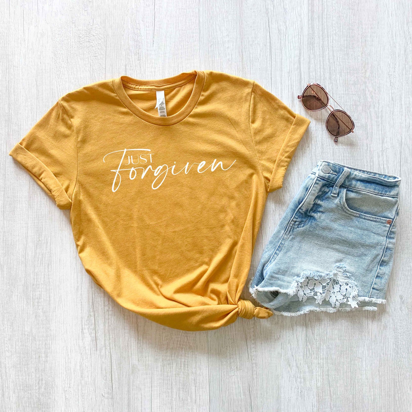 Just Forgiven Cursive | Short Sleeve Crew Neck