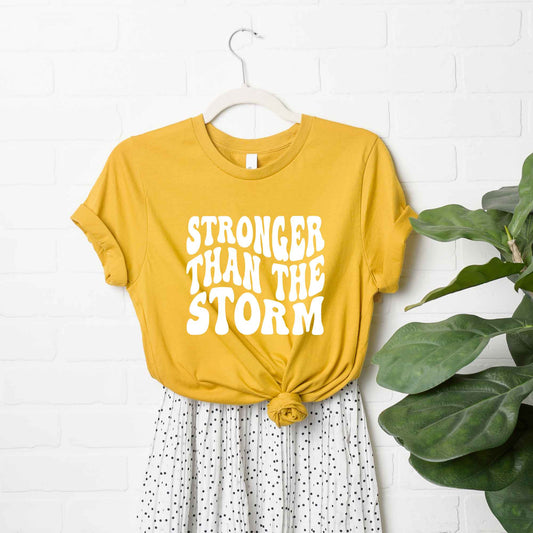 Retro Stronger Than The Storm Wavy | Short Sleeve Crew Neck