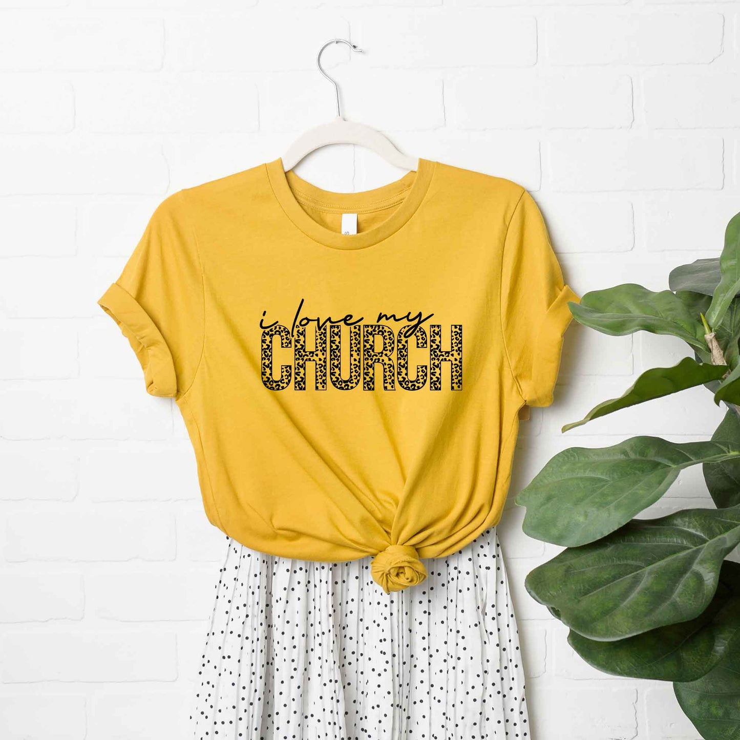 I Love My Church Leopard | Short Sleeve Crew Neck