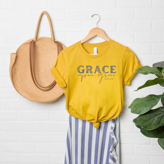 Grace Upon Grace Cursive | Short Sleeve Crew Neck