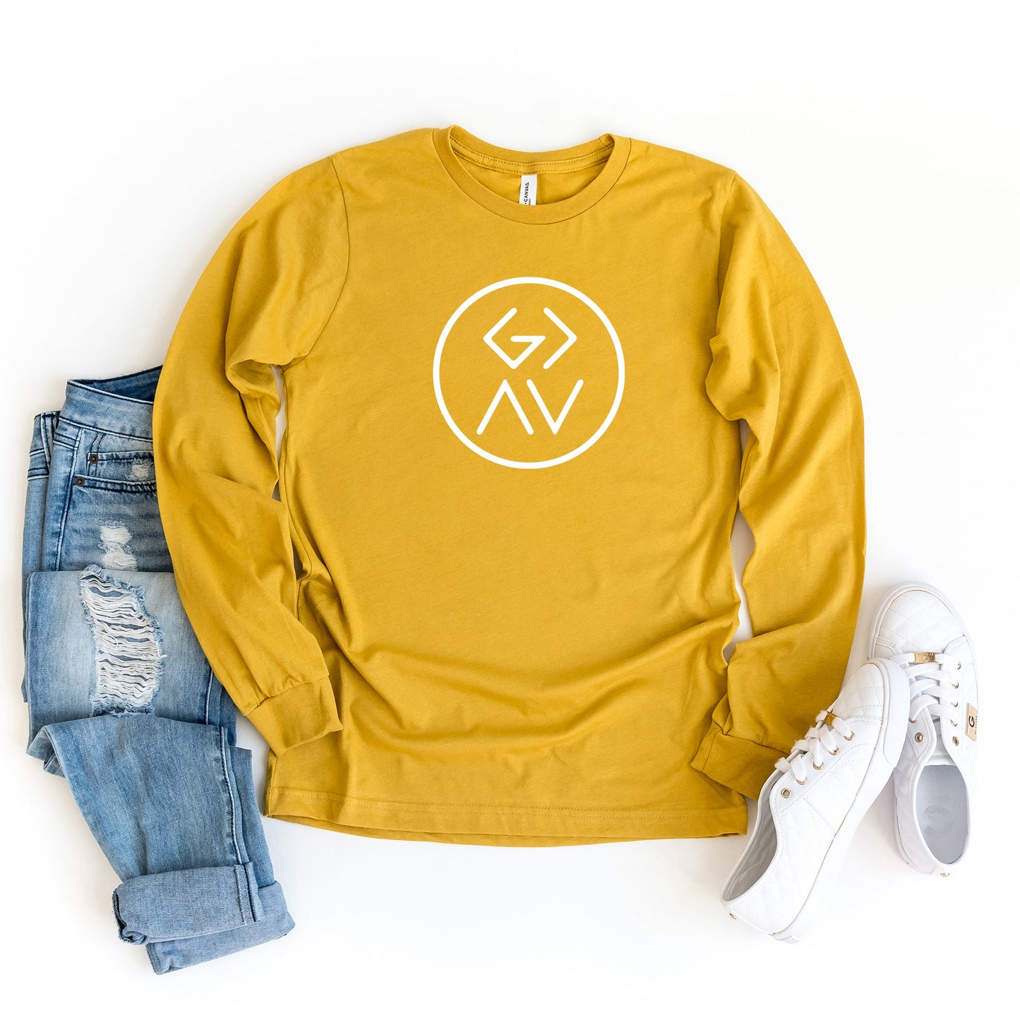 God Is Greater Circle Letters | Long Sleeve Crew Neck