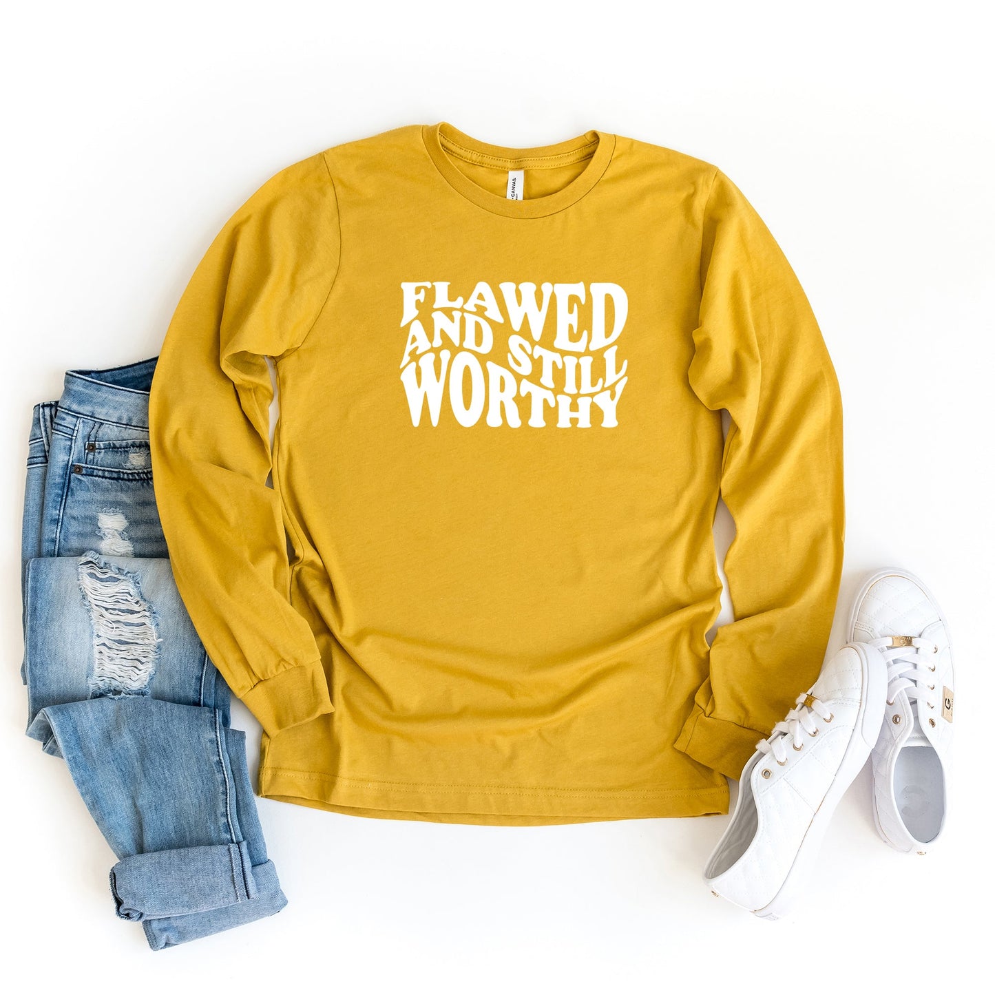 Flawed And Still Worthy | Long Sleeve Crew Neck