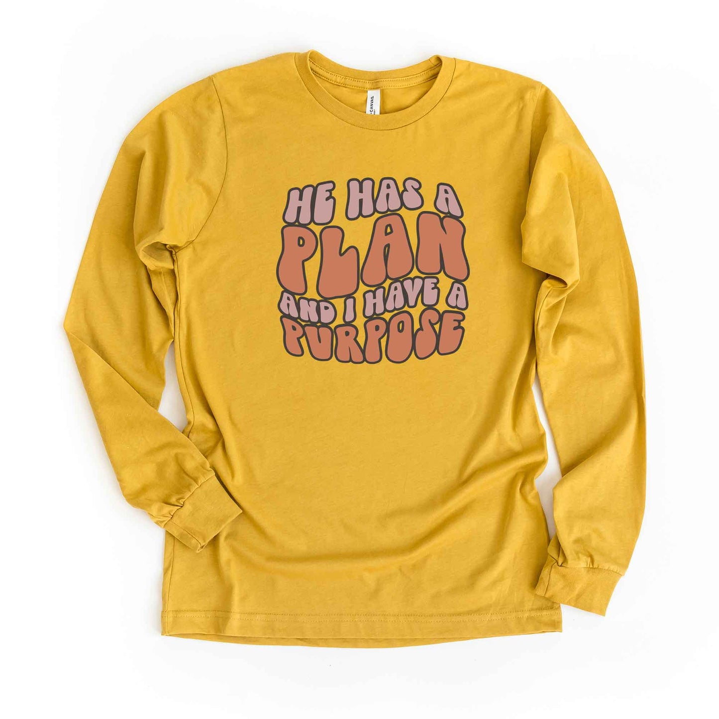 Retro He Has A Plan | Long Sleeve Crew Neck