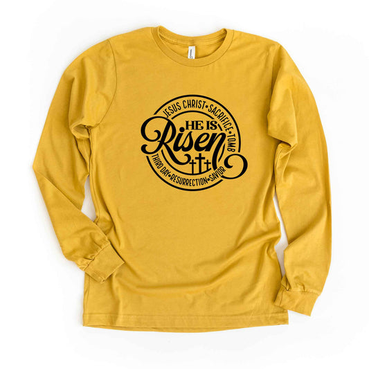 He Is Risen Description | Long Sleeve Crew Neck