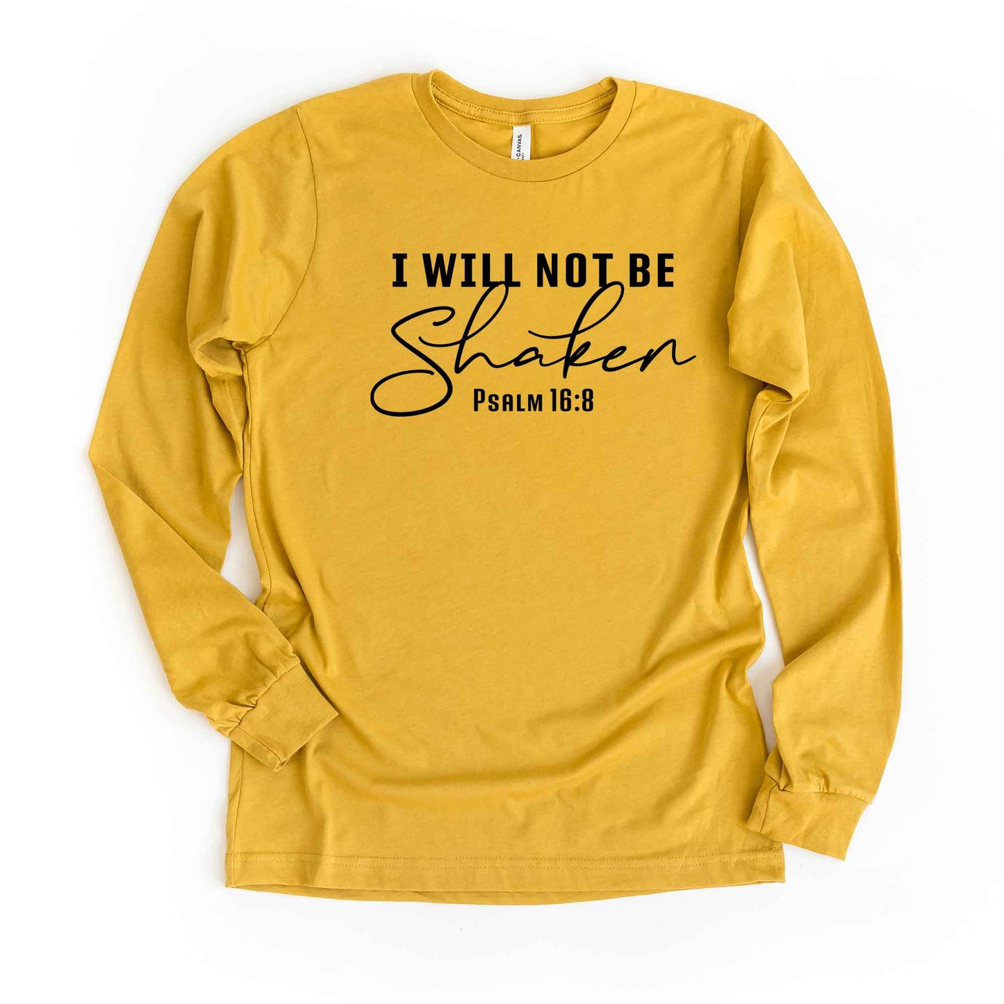 Will Not Be Shaken Scripture | Long Sleeve Crew Neck