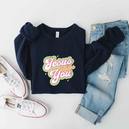 Jesus Loves You Stars | Bella Canvas Premium Sweatshirt