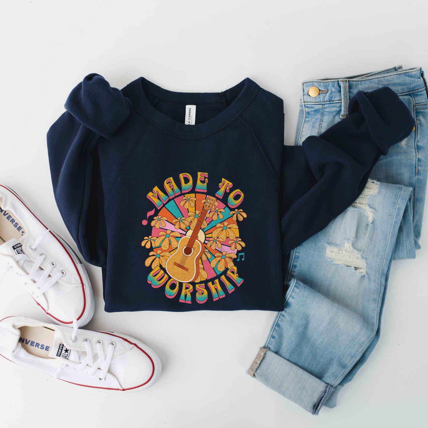 Made To Worship Guitar | Bella Canvas Premium Sweatshirt