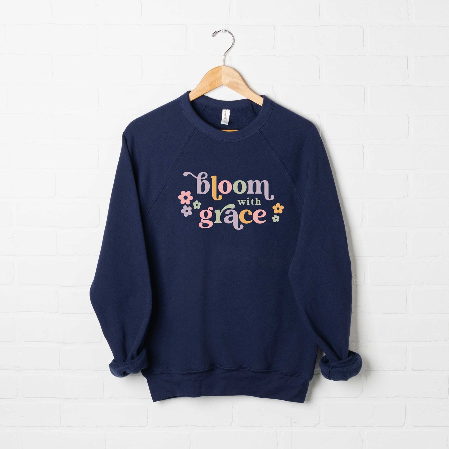 Bloom With Grace Retro | Bella Canvas Premium Sweatshirt