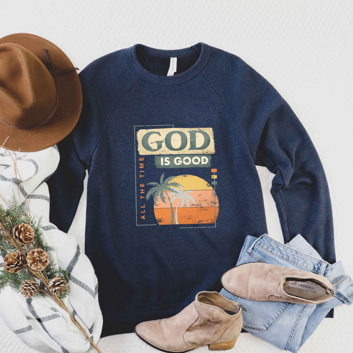 God Is Good Sunset | Bella Canvas Premium Sweatshirt