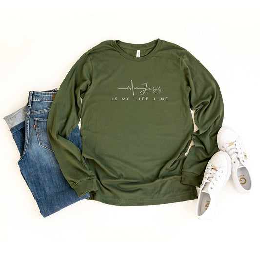 Jesus Is My Life Line | Long Sleeve Crew Neck