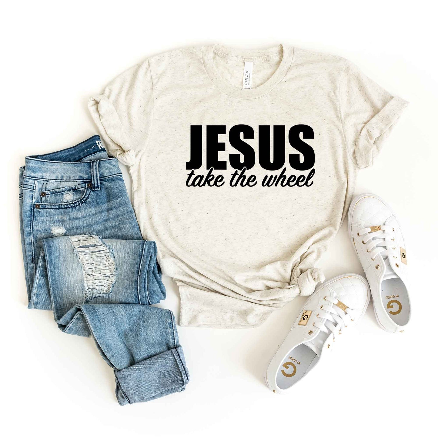 Jesus Take The Wheel | Short Sleeve Crew Neck