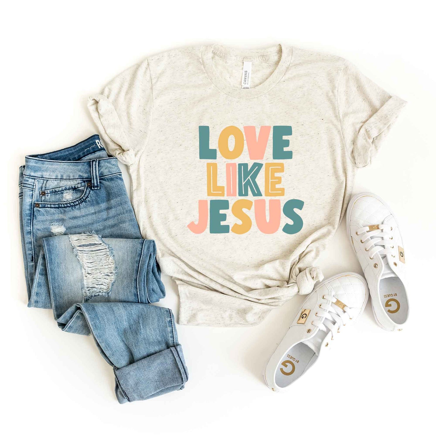 Love Like Jesus Colorful | Short Sleeve Crew Neck