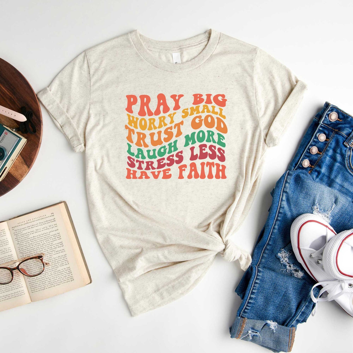 Have Faith Wavy Colorful | Short Sleeve Crew Neck