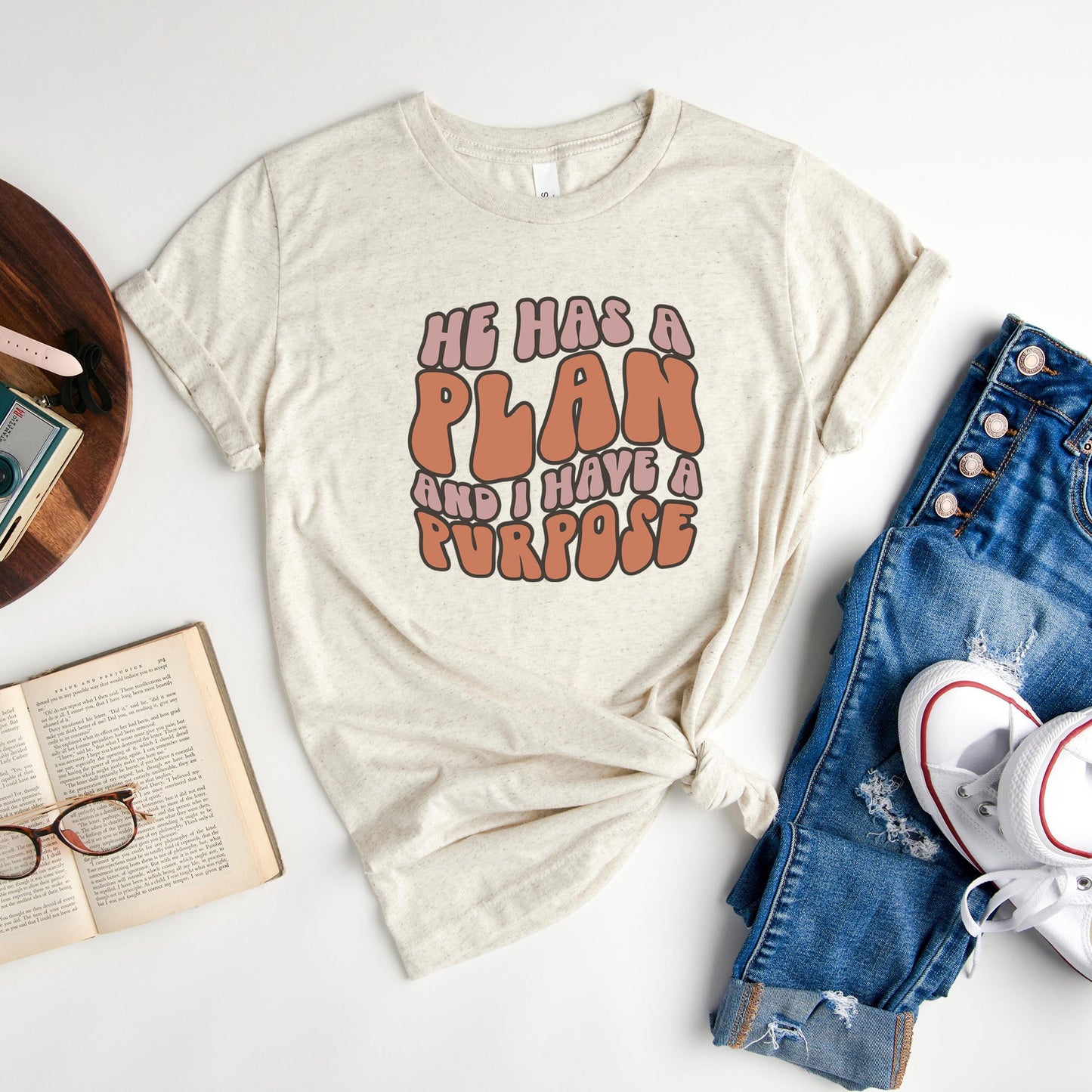 Retro He Has A Plan | Short Sleeve Crew Neck