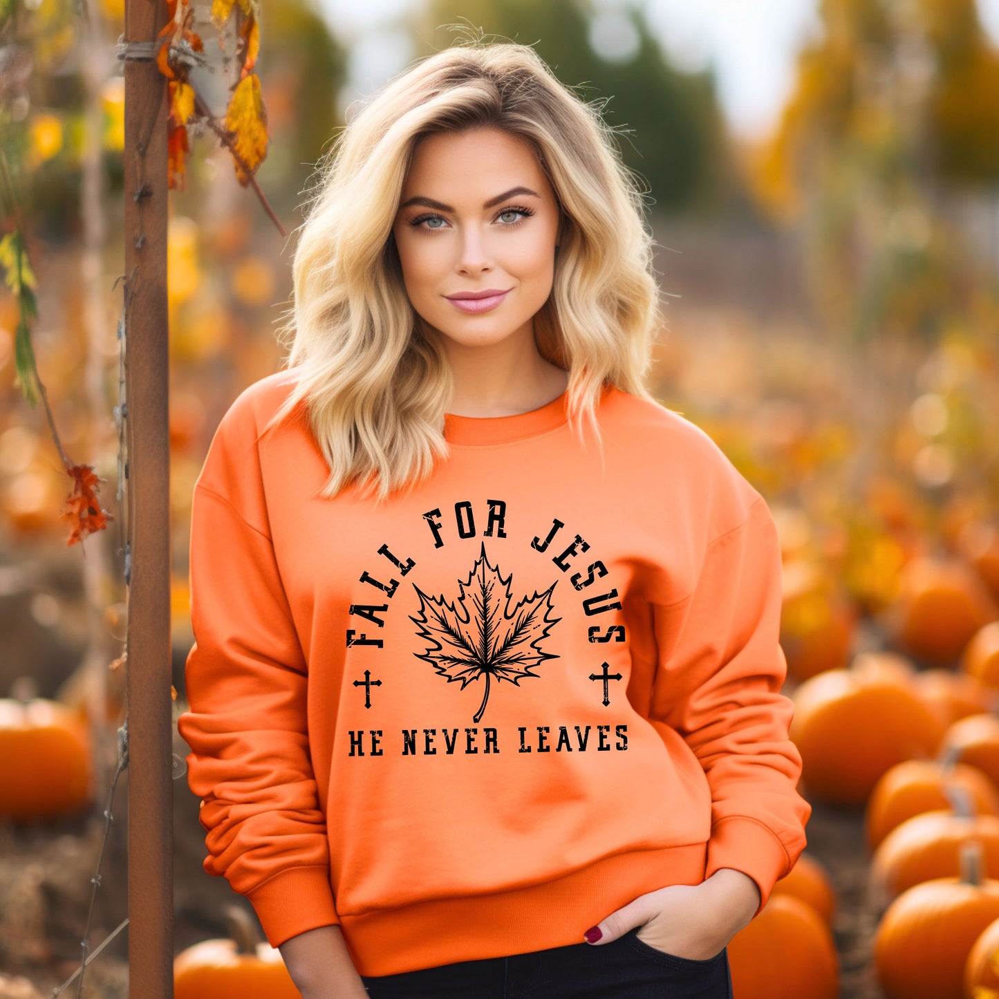 Fall For Jesus Leaf | Sweatshirt