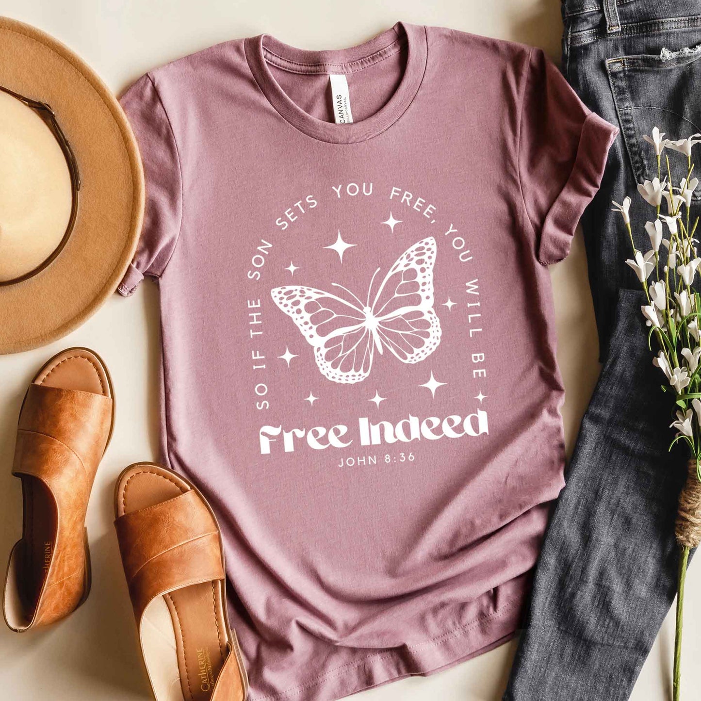 Free Indeed Butterfly | Short Sleeve Crew Neck